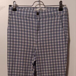 Hollister Ultra High Rise Stretch Purple Plaid Pants Small